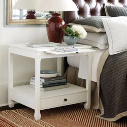 Bedside table in the bedroom interior