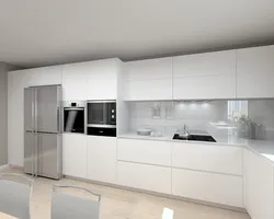 Glossy kitchen in a modern style photo white