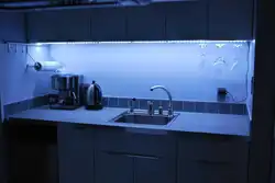 Kitchen with LED strip photo lighting