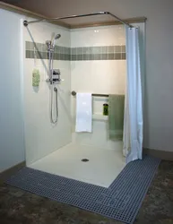 Pərdəli duşlu vanna dizaynı