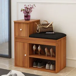 Shoe racks in the hallway photo with a soft seat