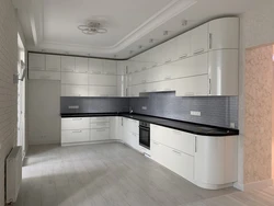 Modern kitchen design corner white photo