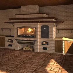 Летняя кухня с мангальной зоной фото проекты