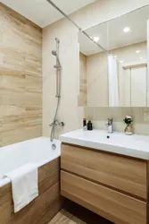 Small wood-effect bathroom tiles photo