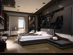 Modern interior men's bedroom photo