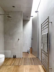 Фота ванны з пліткі бетон і дрэва