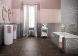 Дизайн ванной комнаты серый розовый