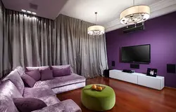 Living room gray lilac photo