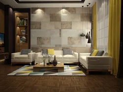 Porcelain tile living room design photo
