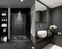 Bathroom Design With Shower In Gray Tones