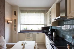 Kitchen design 9 m by the window photo