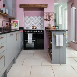 Gray pink kitchen photo