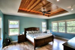 Bedroom interior low ceiling