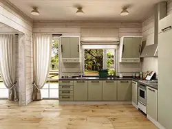 Kitchen interior with access to the terrace