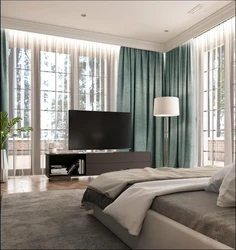 Bedroom Design With Two Windows On One Wall