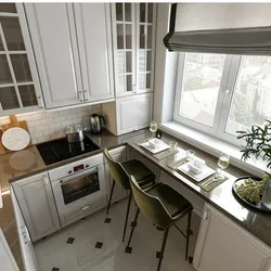 Дизайн эконом кухни с окном