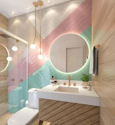 Дизайн ванны с цветной ванной