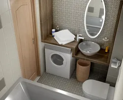 Small bathroom design shower washing machine