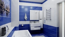 Blue white bathroom design