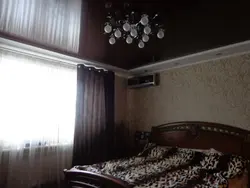 Bedroom interior brown ceiling