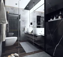 Gray black bathroom interior