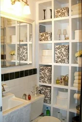 Cabinets shelves for bathroom photo