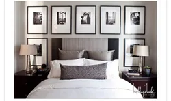 How to arrange photos in the bedroom