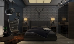 Wallpaper in loft style for bedroom photo design