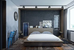 Wallpaper in loft style for bedroom photo design