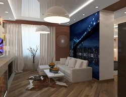 Дизайн натяжного потолка в однокомнатной квартире