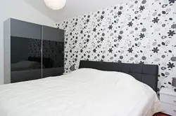 Black wallpaper in the bedroom photo