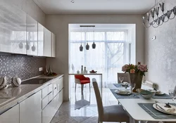 Kitchen Design With Access To A Balcony In A Modern Style