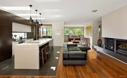 Floor Design In The Kitchen Living Room Photo