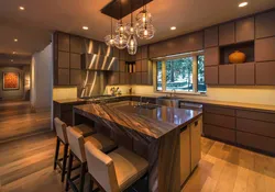 Modern kitchen in the house interior design photo