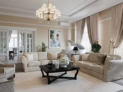 Modern neoclassicism in the living room interior