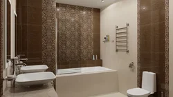 Фото ванной плитка белая и коричневая