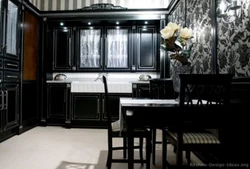 Black Wallpaper In The Kitchen Design Photo