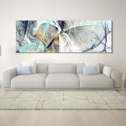 Modular paintings for the living room interior in a modern style