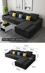 Large modern sofa in the living room photo