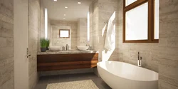 Bathroom made of laminate interior photo