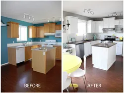 Покрасить кухню фото до и после