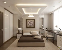 White brown bedroom interior