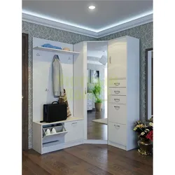 Corner hallways with mirror photo