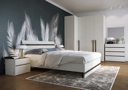 White Wallpaper In The Bedroom Photo