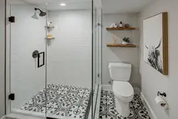 Bathroom with corner shower design