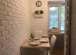 Brick-like tiles in the kitchen interior