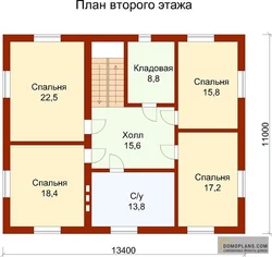 Layout of a house with 4 bedrooms photo