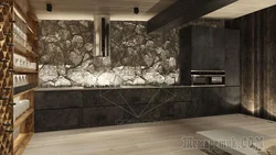 Photo of a kitchen with flexible stone