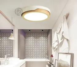 Photo of bathroom ceiling with chandelier
