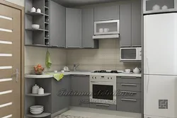 Гарнитур для маленькой кухни серого цвета фото